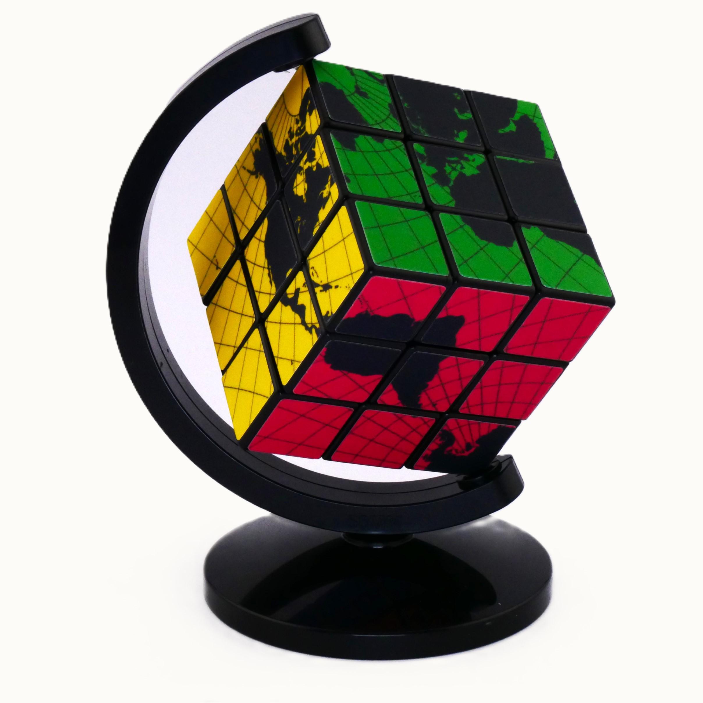 World Map Puzzle Cube – 3x3 Decorative Globe Geography Puzzle, Gift for ...