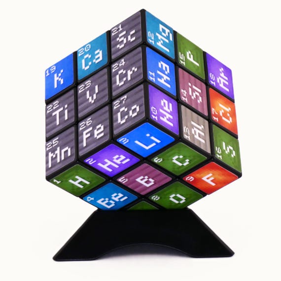 Cube Chimique Cube Magique Tableau Périodique Chimique TenaLucy | Puzzle Éducatif 3x3 Élèves Cube éléments Chimiques ABS