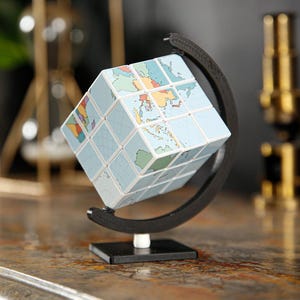 Rubik's cube globe terrestre mappemonde décoration géographie, world map rubik's cube
