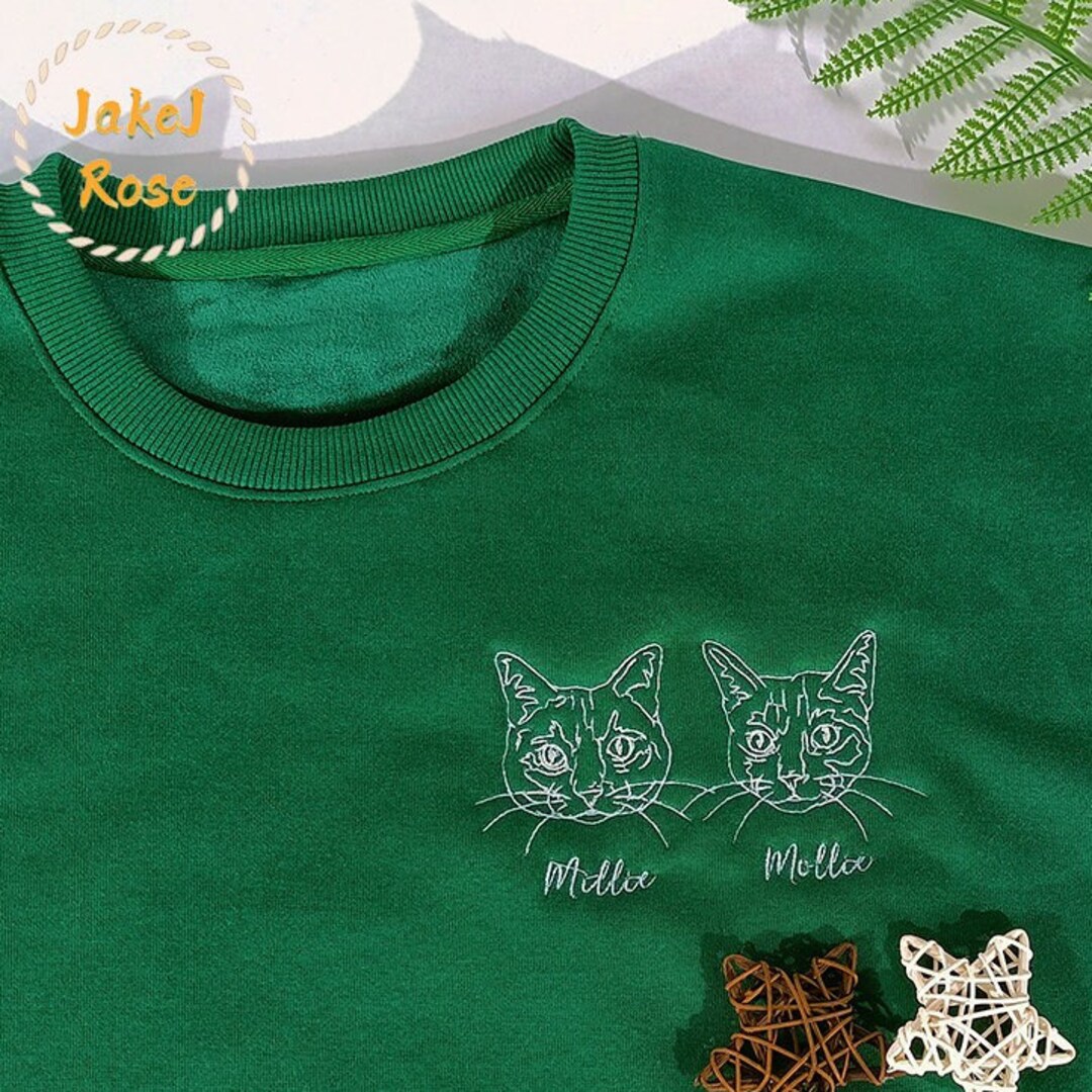 Custom Embroidered Pet Sweatshirtcustom Dog/cat From Photo Etsy UK