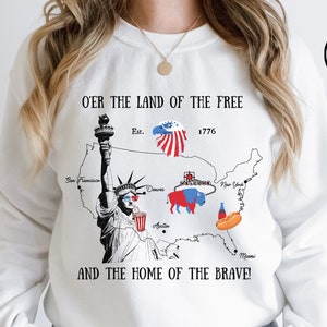 Coole Statue of Liberty-trui, grappig truitje voor vakantie in de VS, trui met unieke esthetische kaart van de VS, trui van het land van de gratis trui, Amerikaanse cultuur
