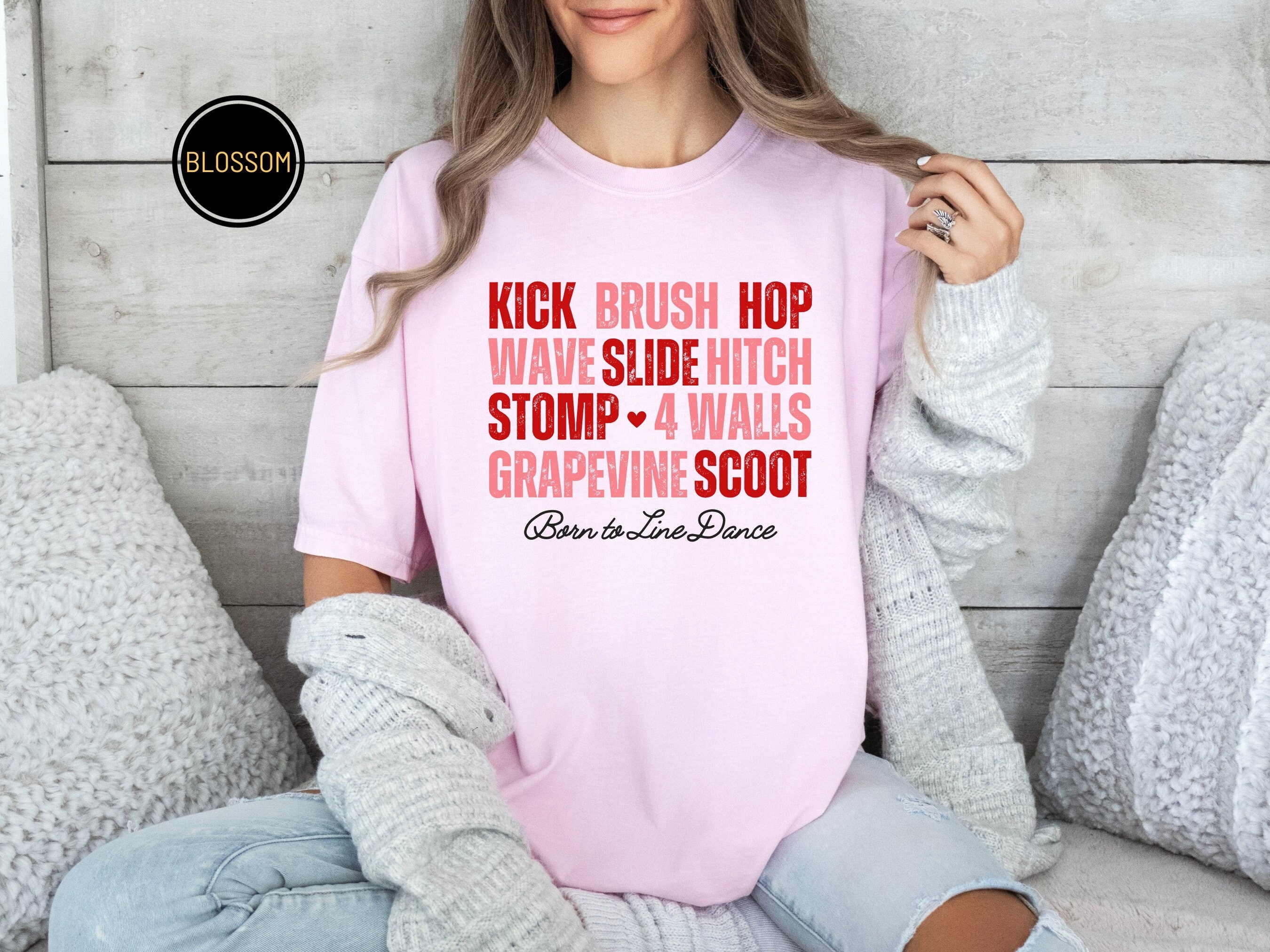 Line Dance Steps Red Comfort Colors® Shirt, Country Dancing Tshirt