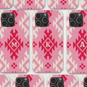 Funda personalizada para teléfono, diseño tribal, con inicial de nombre, delgada, para iPhone 16, 15, 14, 13 Pro y más, regalo de vaquera, estilo nativo americano.