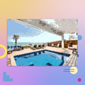 Pixel Art - Postal de la playa de Florida