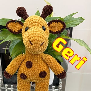 Modello all'uncinetto Geri la giraffa, carina giraffa di peluche, giraffa all'uncinetto, regalo fatto a mano, animale di peluche coccoloso, adatto ai principianti