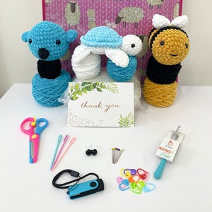 Crochet Beginner Kit, Make Your Own Kit & Pattern, Beginner Friendly Animal Crochet Set, Amigurumi Beginner Craft Project, Starter Set