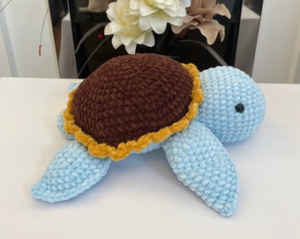 Crochet Sunflower Turtle Pattern: Large Plushie Amigurumi (PDF Pattern)