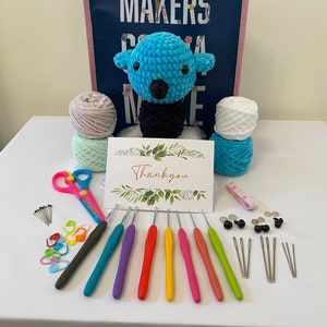 Crochet Starter Kit, Make Your Own Kit & Pattern, Beginner Friendly Animal Crochet Set, Amigurumi Beginner Craft Project, Starter Set