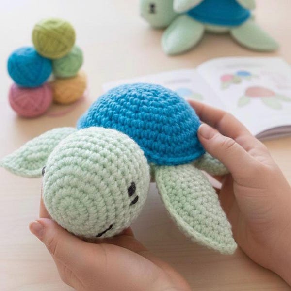 Large Crochet Turtle Pattern: Amigurumi Stuffed Animal (PDF Pattern)