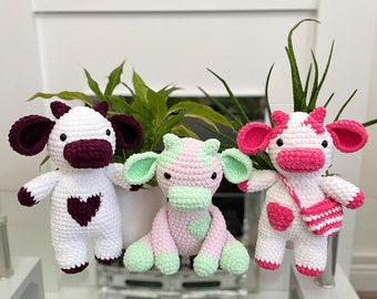 3in1 Crochet Cow Amigurumi Pattern: Plush Stuffed Animal (PDF Pattern)