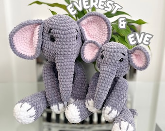 Crochet Elephant Patterns: Everest & Eve Plush Toy (PDF Pattern)