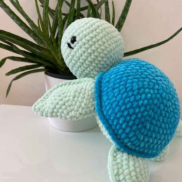 LARGE Crochet Turtle Pattern, Cute Toy, Crochet Turtle, Handmade Gift, Cuddly Stuffed Animal, Beginner Friendly Pattern, Amigurumi Turtle