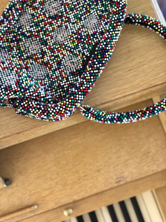 Vintage Candy Dot Multicolor Beaded Purse, Handbag