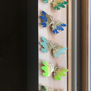 Vintage 1980’s Gold Metal Enamel Butterfly Belt Buckle Green Blue Aqua Lime Green Dark Green