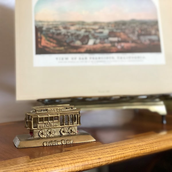 Vintage Brass Cable Car, San Francisco, Cable Car, Business Card Holder, Brass, Trolley, California, Small Business, Trinket