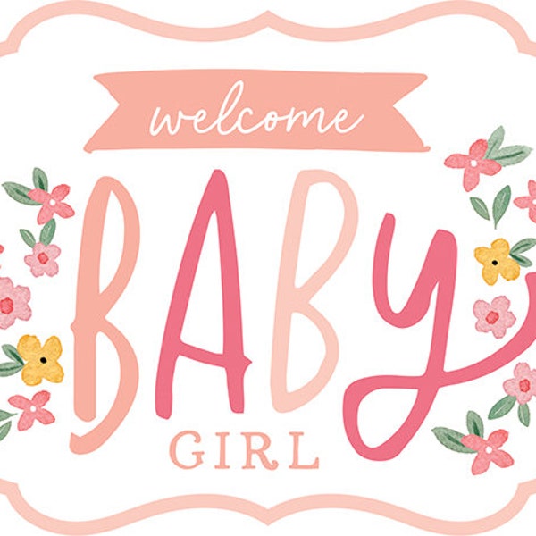 Echo Park - WELCOME BABY GIRL -  12x12 Collection Kit + Ephemera + Frames & Tags