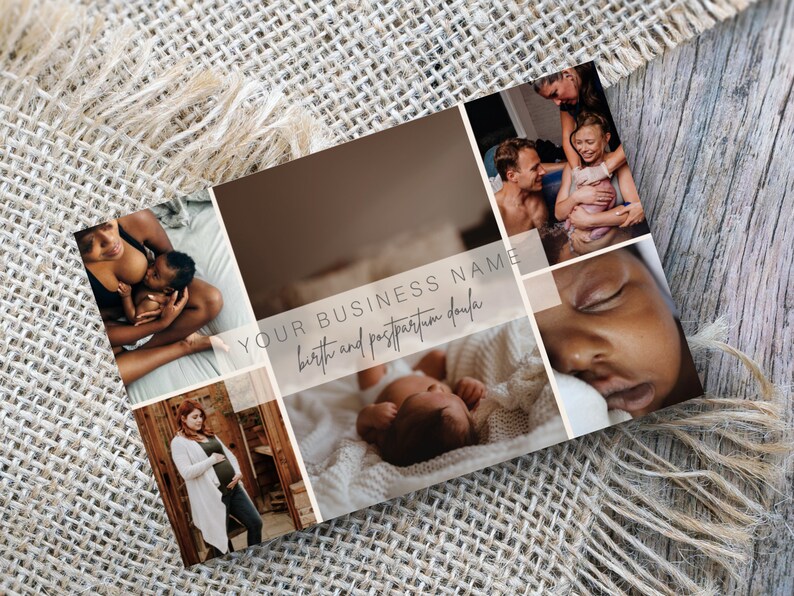 Geburt und Postpartum Doula Visitenkarte, Doula Marketing-Materialien, bearbeitbare Doula-Vorlagen, Doula Business-Tools Bild 2