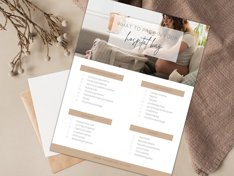 Hospital Bag Packing List Editable Birth Bag Packing List Etsy