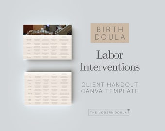 Opuscolo per i clienti sugli interventi in travaglio, Opuscolo per la doula del parto, Educazione al parto, Modello di piano di parto, Attività di doula del parto, Fascicoli dei clienti doula