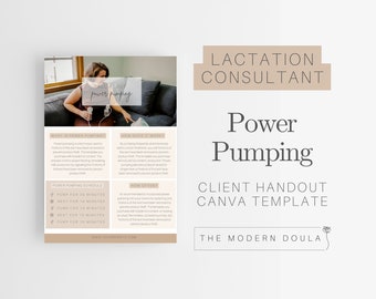 Power Pumping Still-Kitten Handout, Laktations-Berater-Formulare, IBBLC, Still-Bildungs-Tools, bearbeitbare Doula Canva Vorlage