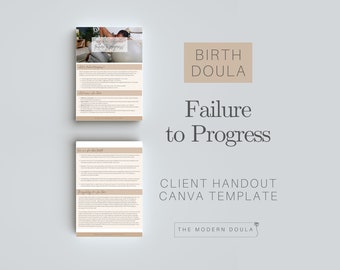 Failure to Progress Handout, Slow Labor Doula Client Handout, Birth Doula Forms, Labor and Delivery, Childbirth Education, Doula Business