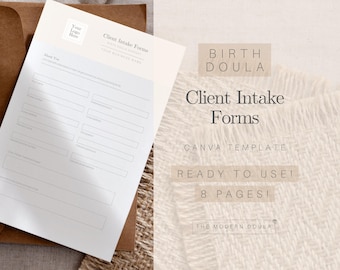 Birth Doula Client Intake Forms, New Client Onboarding, Birth Doula Business Forms, Doula Contract Template, Birth Doula Welcome Packet
