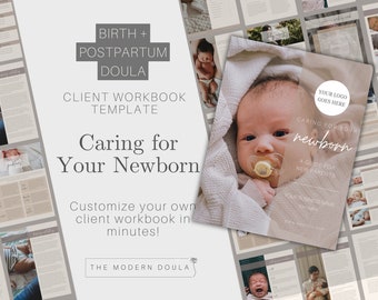 Newborn Care Guidebook, Postpartum Doula templates, Newborn Care Workbook, New Baby Care Ebook, Doula business forms