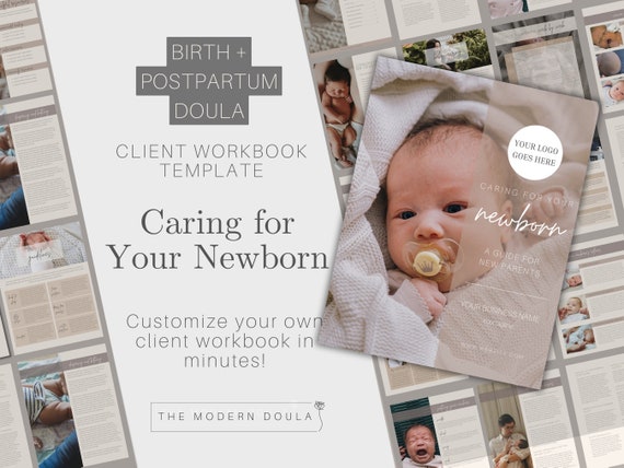 Newborn Care Guidebook, Postpartum Doula templates, Newborn Care Workbook, New Baby Care Ebook, Doula business forms