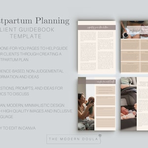 Postpartum Planning Workbook Template for Doulas and Birthworkers ...