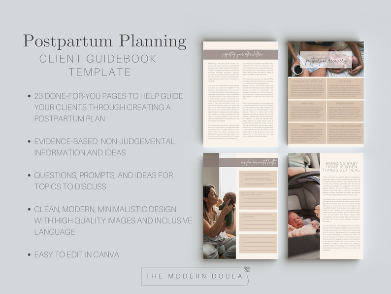 Postpartum Planning Workbook Template for Doulas and Birthworkers ...