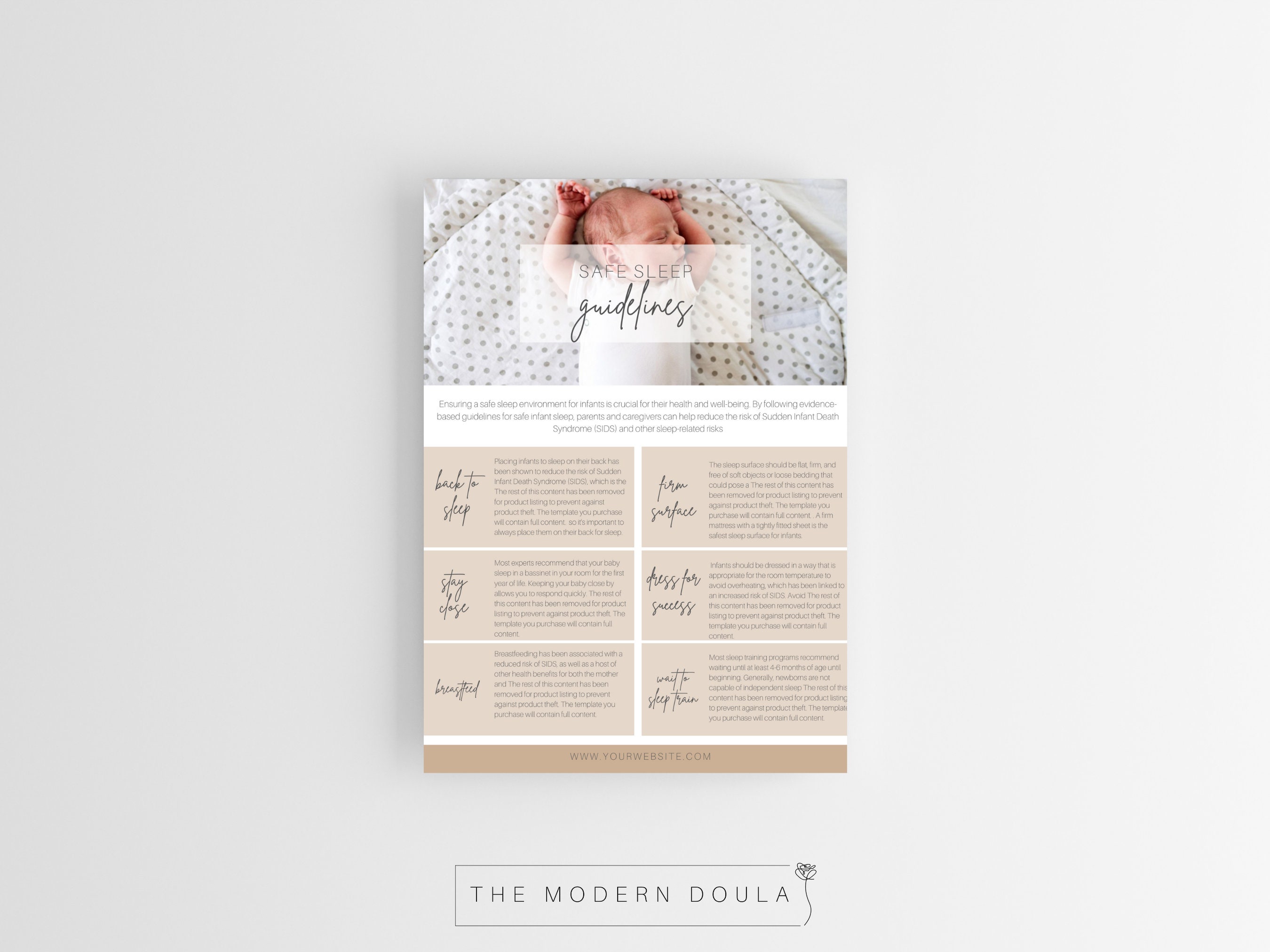 Safe Sleep Guidelines Handout Postpartum Doula Client Handout Sleep Safe sleep guidelines handout postpartum doula client handout sleep