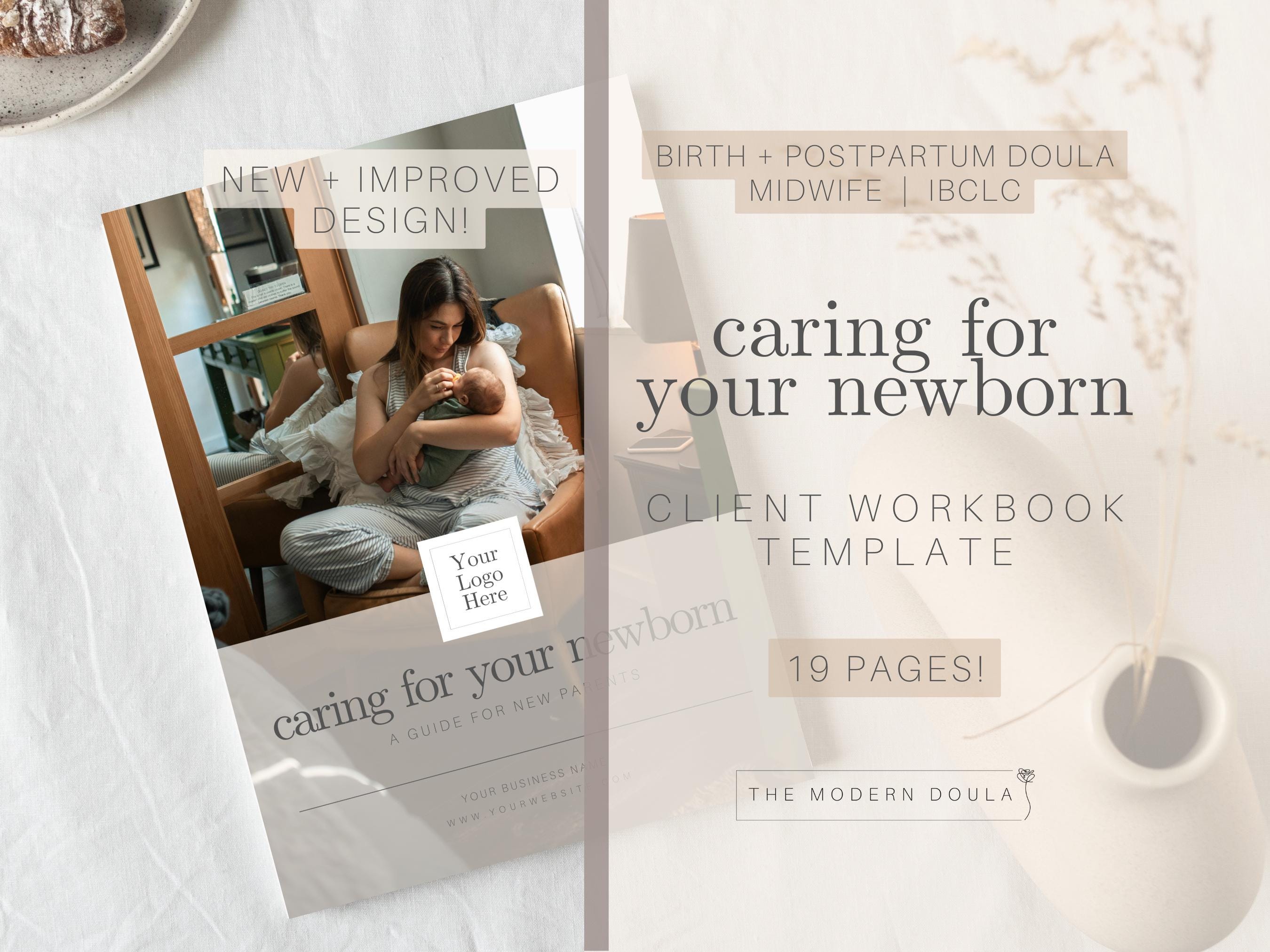 Newborn Care Workbook, Postpartum Doula Client Forms, Newborn Care Guidebook, Doula Handouts, Childbirth Education Tools, Doula Client Forms