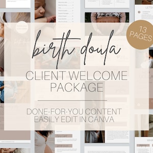 Pacote de boas-vindas editável para Doula de Parto, Formulários para clientes Doula, Integração de novos clientes, Pacote de boas-vindas para clientes, Pacote de boas-vindas para clientes Doula de Parto