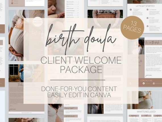 Editable Birth Doula Welcome Package, Doula Client forms, New Client Onboarding, Client Welcome Packet, Birth Doula Client Welcome Packet