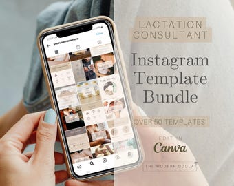 Lactation Consultant Instagram Templates, IBCLC Social Media Posts, Breastfeeding Instagram Templates, Editable Social Media Posts