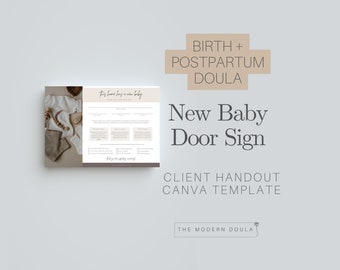 New Baby Door Sign template, Postpartum Visiting Guidelines, Postpartum Doula forms, Editable doula templates, Doula Tools