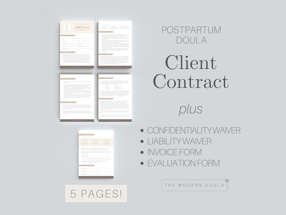 Postpartum Doula Contract, Doula Client Contract, Editable Doula Contract Template, Doula Intake Forms, Doula Business Bundle, Doula Handout
