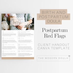 Postpartum Recovery Red Flags Cycle Handout, Doula Client Handout ...