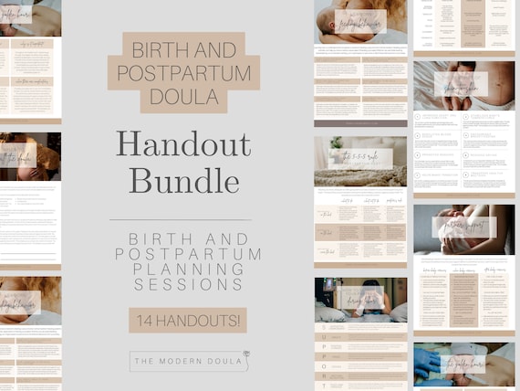 Doula Handout Bundle, Editable Birth Doula Client Handouts, Doula Template, Doula Paperwork, Birth Planning, Postpartum Planning