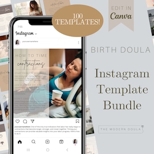 Birth Doula Instagram Templates, Doula Social Media Posts, Doula Instagram Templates, Editable Doula Social Media Posts, Doula Marketing