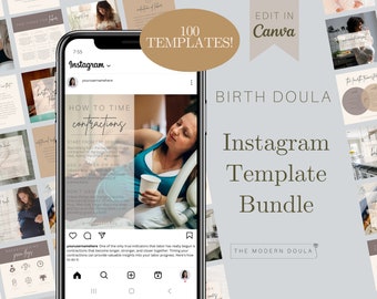 Birth Doula Instagram Templates, Doula Social Media Posts, Doula Instagram Templates, Editable Doula Social Media Posts, Doula Marketing