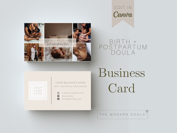 Birth and Postpartum Doula Business Card, Doula Marketing Materials, Editable Doula Templates, Doula Business Tools