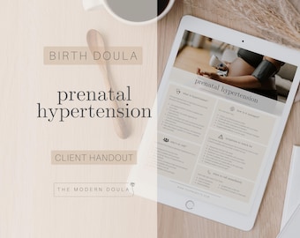 Folleto sobre hipertensión prenatal, folleto para clientes de doula de parto, formularios de doula, educación sobre el parto, plan de parto, parto natural, plantilla de doula