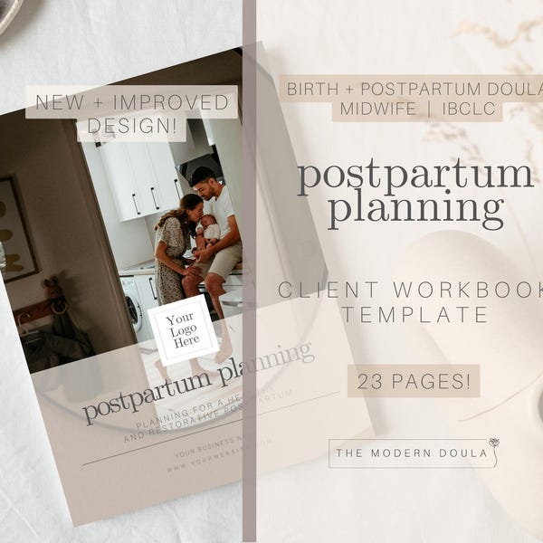 Postpartum Planning Client Workbook, Postpartum Doula Client Forms, Doula Handouts, Childbirth Education Tools, Editable Postpartum Plan