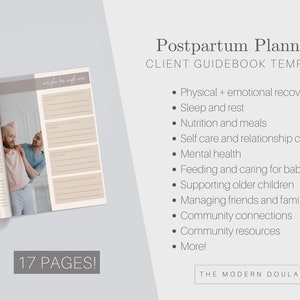 Postpartum Planning Workbook Template for Doulas and Birthworkers ...