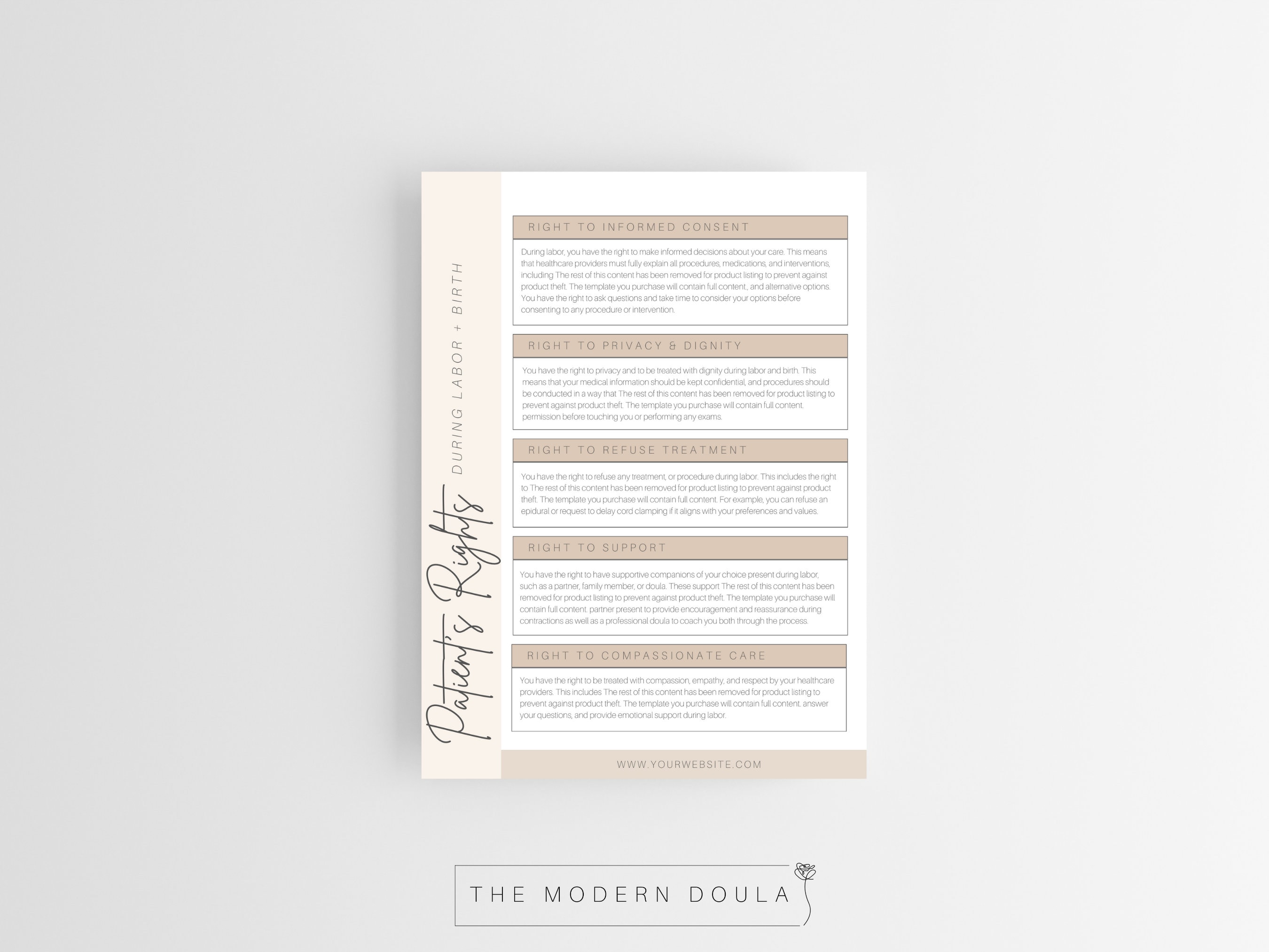 Client Rights Handout.pdf Patient's Rights During Labor Client Handout, Birth Doula Client Files ...