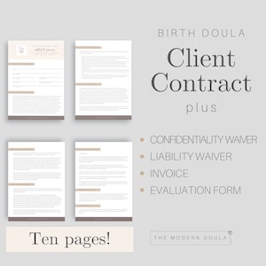 Birth Doula Contract, Doula Client Contract, Editable Doula Contract Template, Doula Intake Forms, Doula Paperwork and Tools, Doula Business