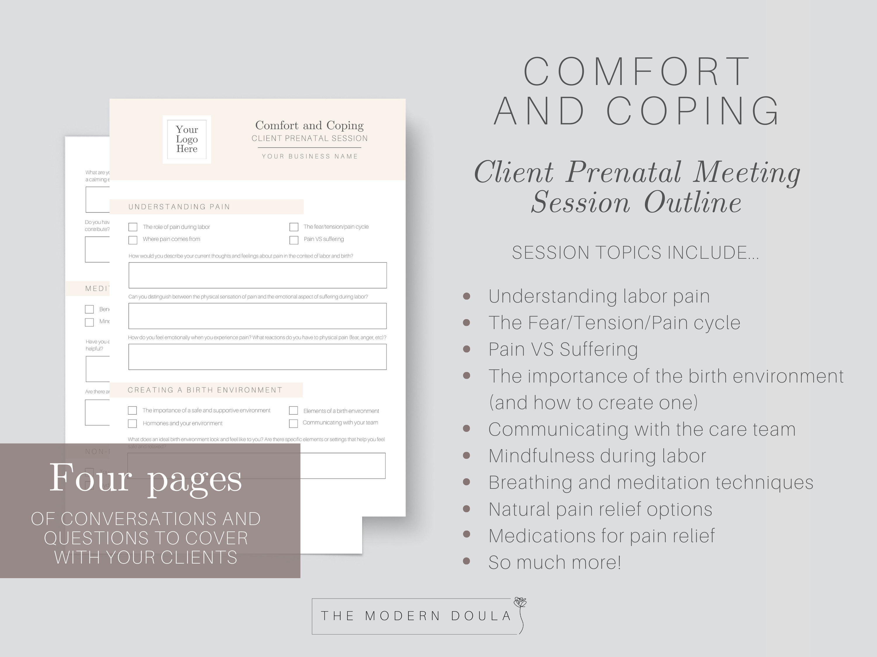 Birth Doula Prenatal Meeting, Comfort and Coping Strategies for Labor ...