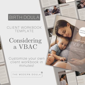 VBAC Workbook, Editable Doula Workbook Template, Doula Handouts, Doula Client Forms, Doula Guidebook, Birth Planning, Childbirth Education