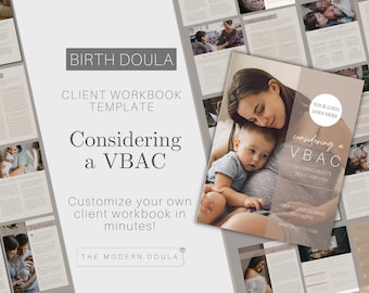 VBAC Workbook, Editable Doula Workbook Template, Doula Handouts, Doula Client Forms, Doula Guidebook, Birth Planning, Childbirth Education